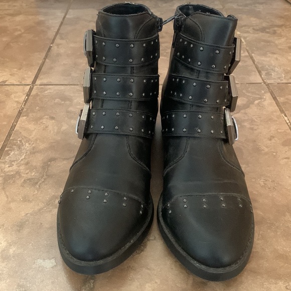 Studded look biker ankle boot - Picture 3 of 5